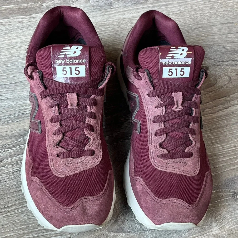 New Balance 515 Retro Sneakers Burgundy Glitter Suede Womens 8 UK‎ 6 EU 39
